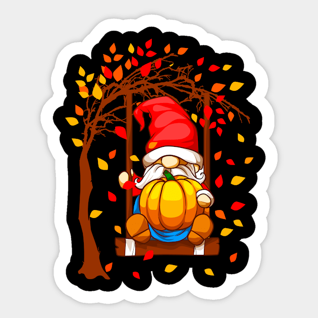 Gnome Fall Autumn Pumpkin Sticker by Rengaw Designs